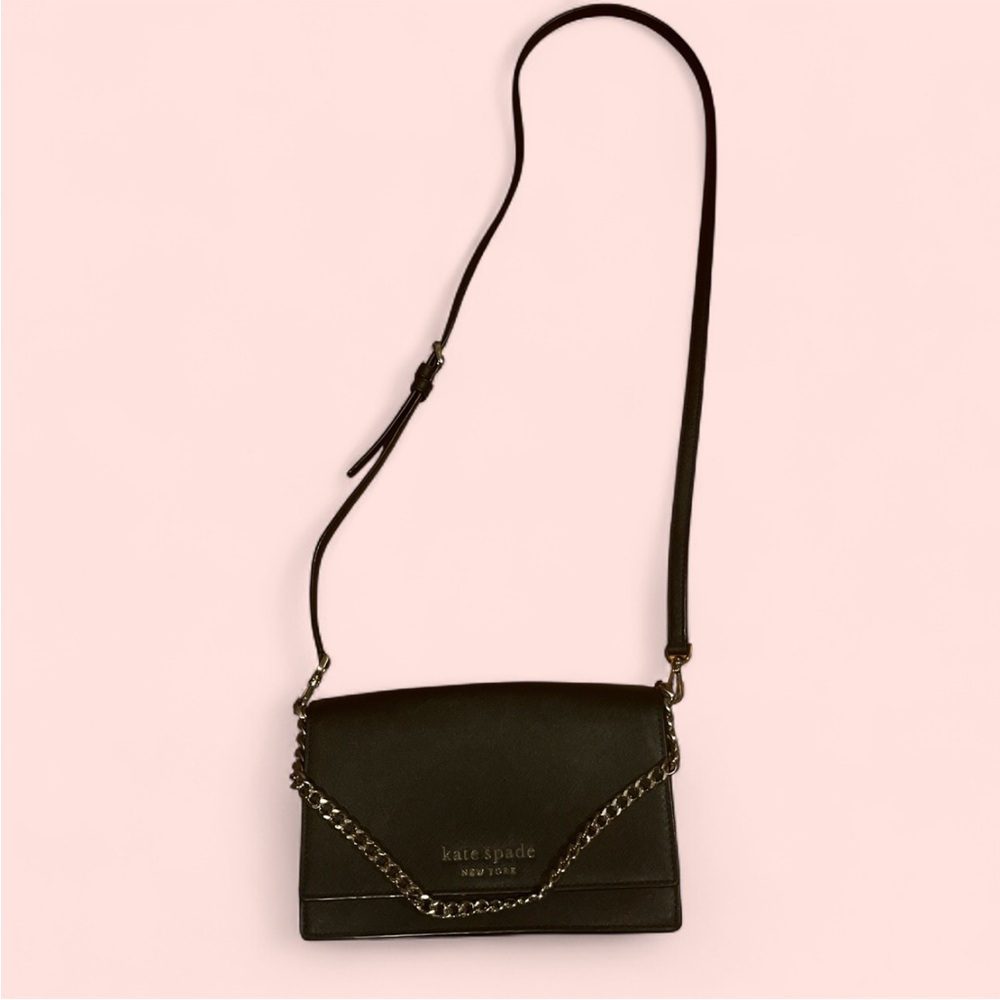 Kate Spade Black Leather Crossbody with Chain